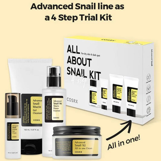 COSRX All About Snail Kit – 4-Step Advanced Snail Mucin Skincare Trial Set