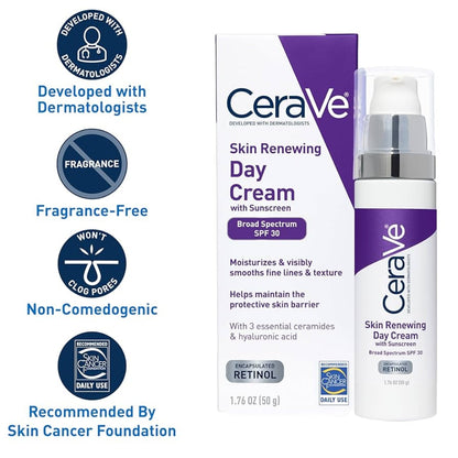 CeraVe Skin Renewing Day Cream with Sunscreen