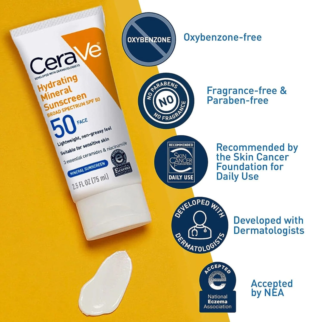 Hydrating Mineral Sunscreen SPF 50 Face Lotion