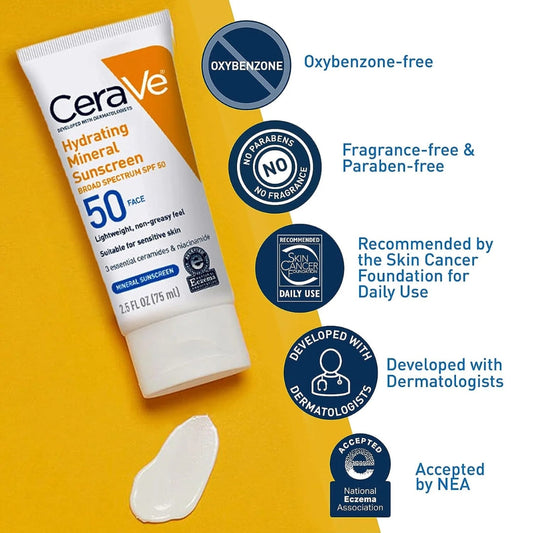Hydrating Mineral Sunscreen SPF 50 Face Lotion